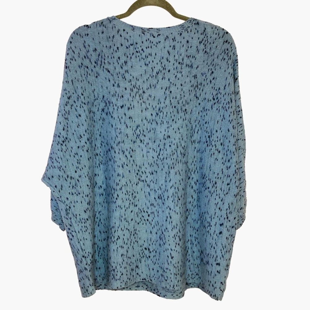 Marla Wynne Blue Striated Box Knit Sweater - 1X - Picture 3 of 5